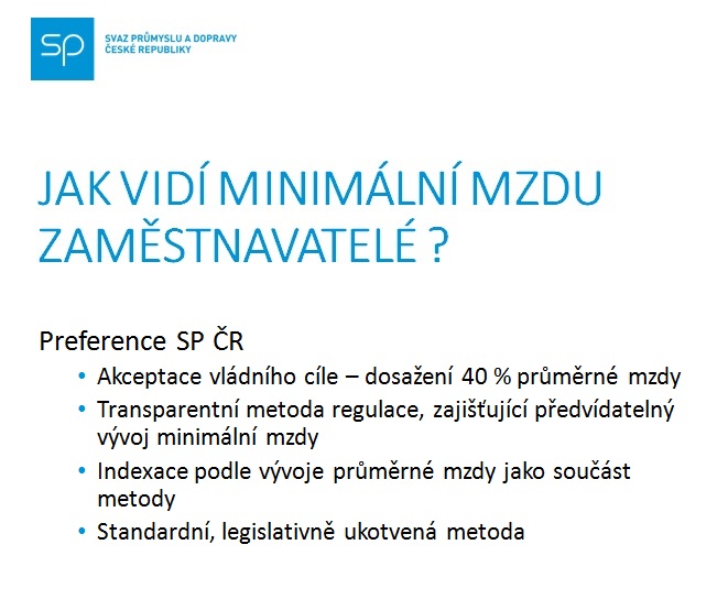 Min mzda SP ČR
