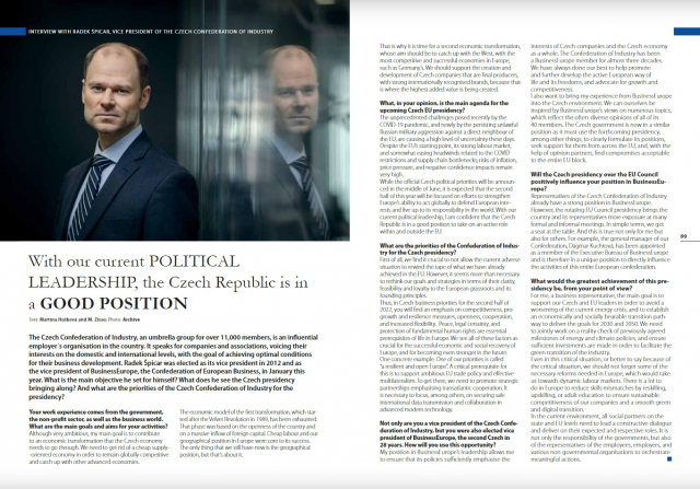 Spicar interview czech leaders