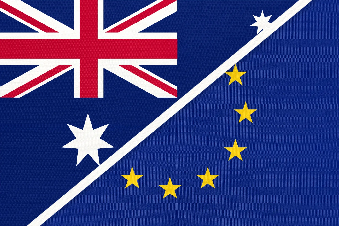 Australia and European flags
